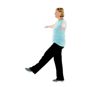 Woman balancing while walking