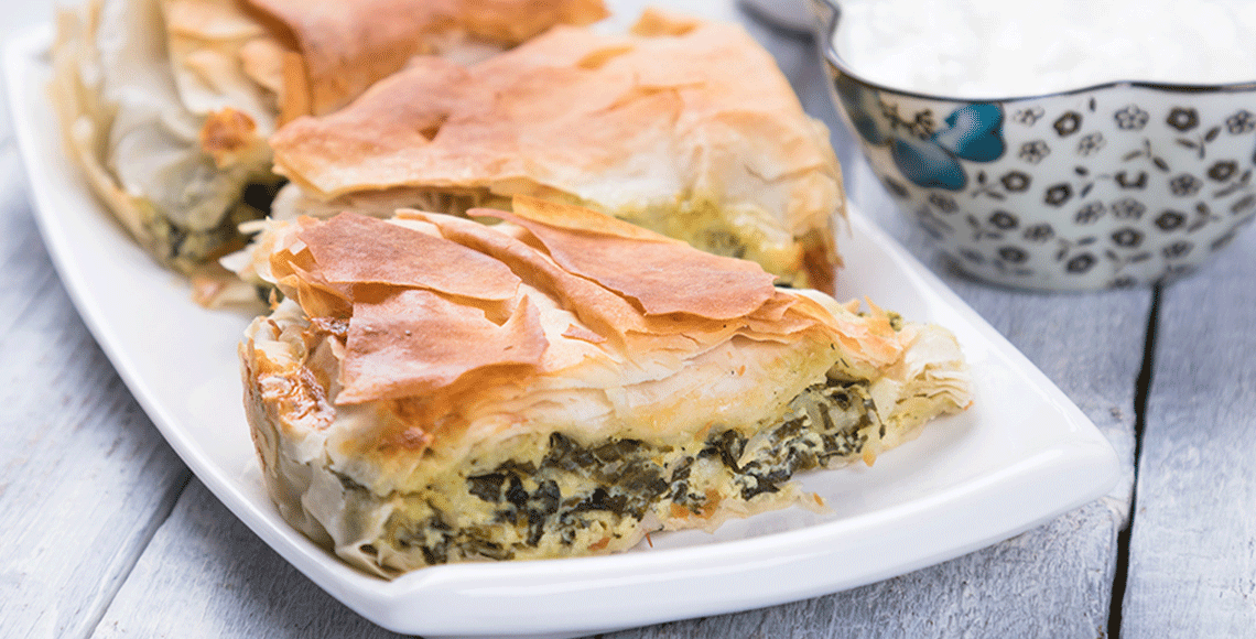 Slimmed Down Spanakopita with Grilled Chicken Recipe | Curves