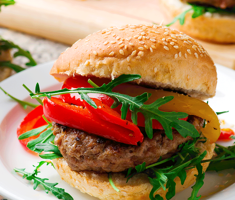 Goat Cheese Stuffed Burger & Greek Salad Recipe Curves